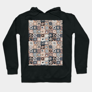 European Tile  - Retro Geometric Wobbly Square Grid Pattern Hoodie